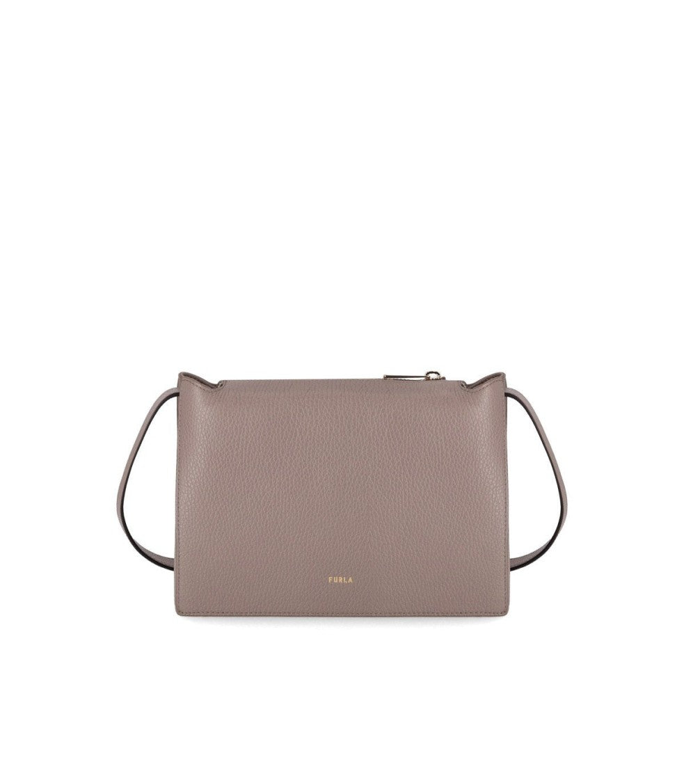 Furla Nuvola S Stucco Gray Crossbody Bag