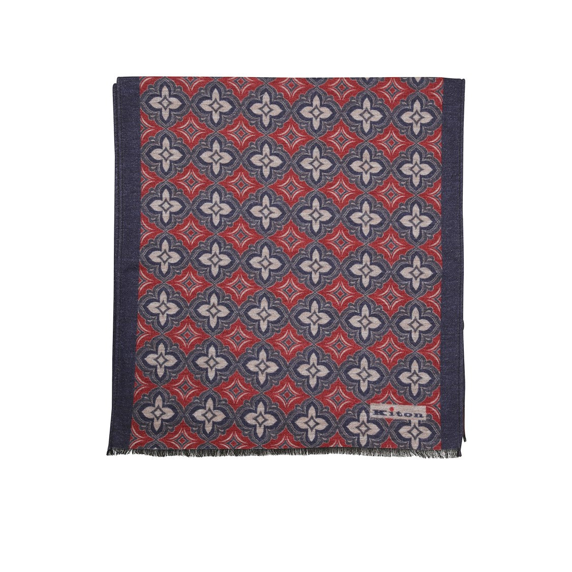 Kiton Abstract Geometric Cashmere Scarf