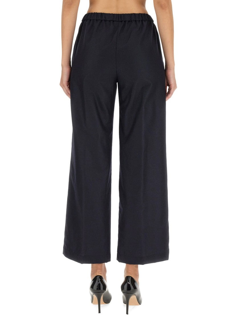 Aspesi Relaxed Fit Wide Leg Wool Pants