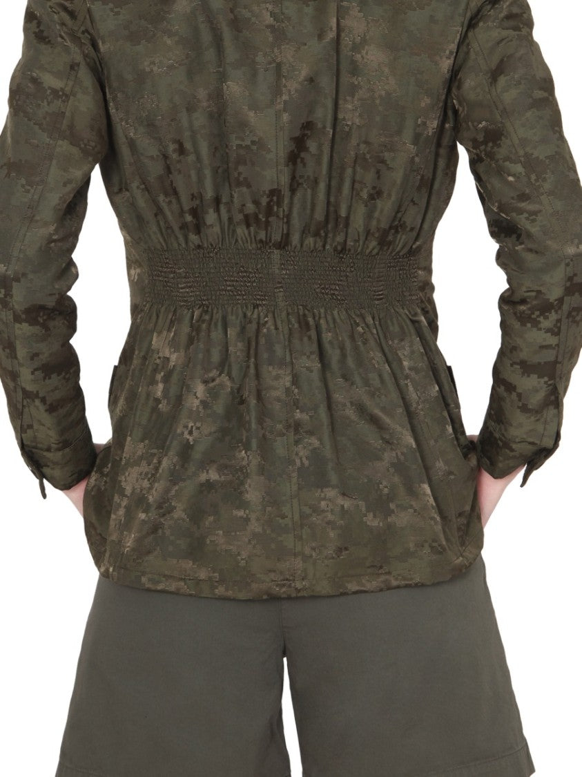 Aspesi Green Camouflage Patterned Regular Fit Jacket