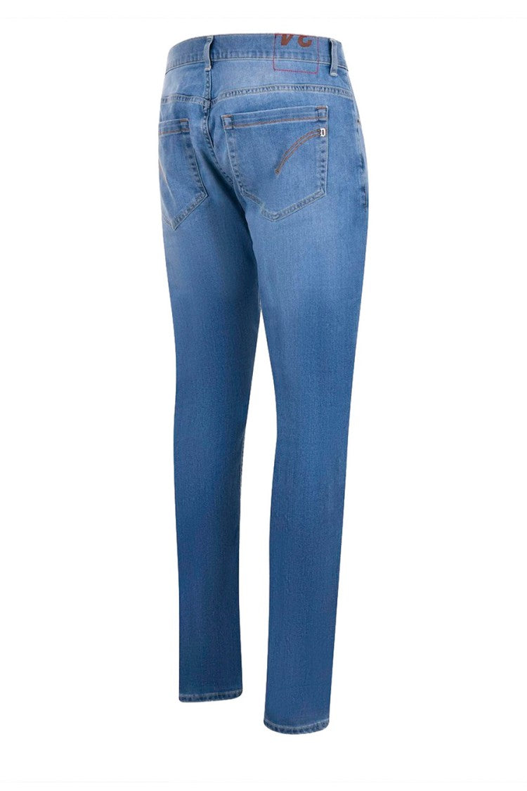 Dondup Blue Slim-Leg Faded Cotton-Blend Jeans