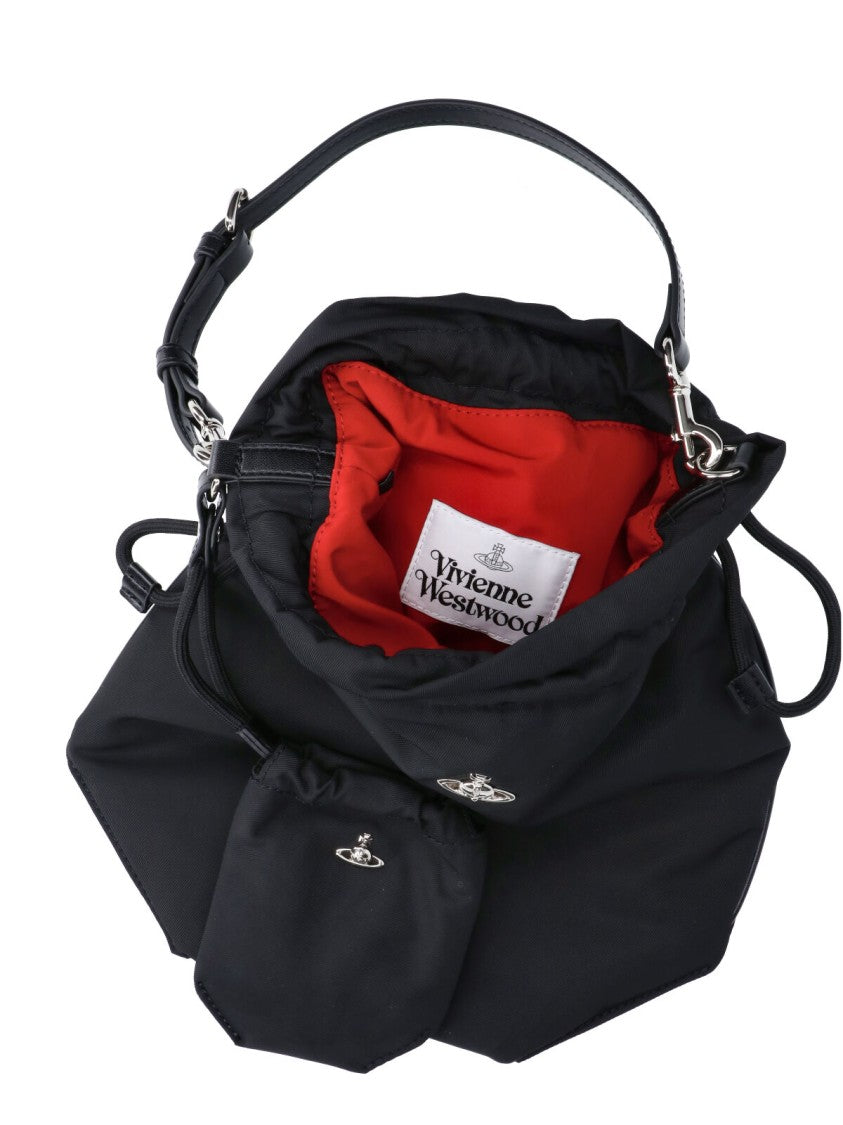 Vivienne Westwood Black Orb Drawstring Fabric Pouch
