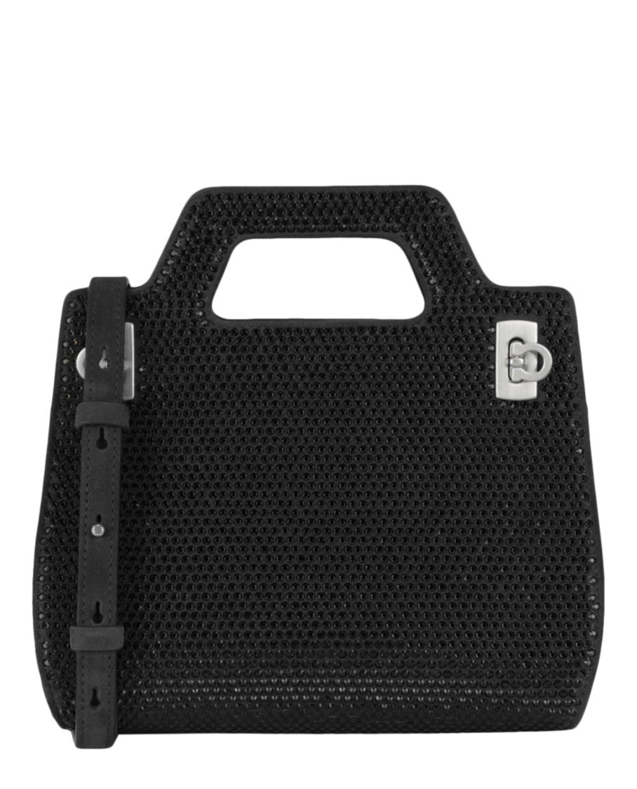 Ferragamo Wanda Mini Stain And Strass Top-Handle Bag
