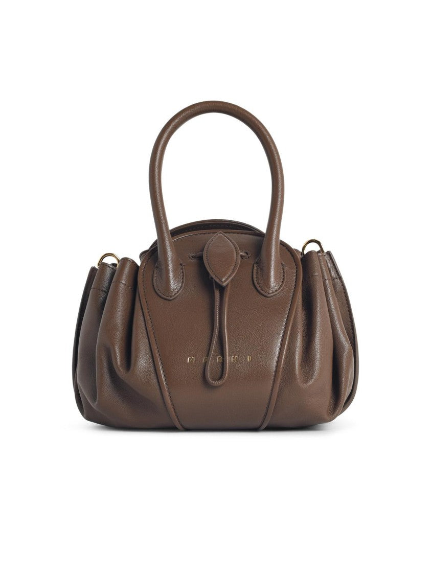 Marni Small 'Tulipea' Brown Leather Bag