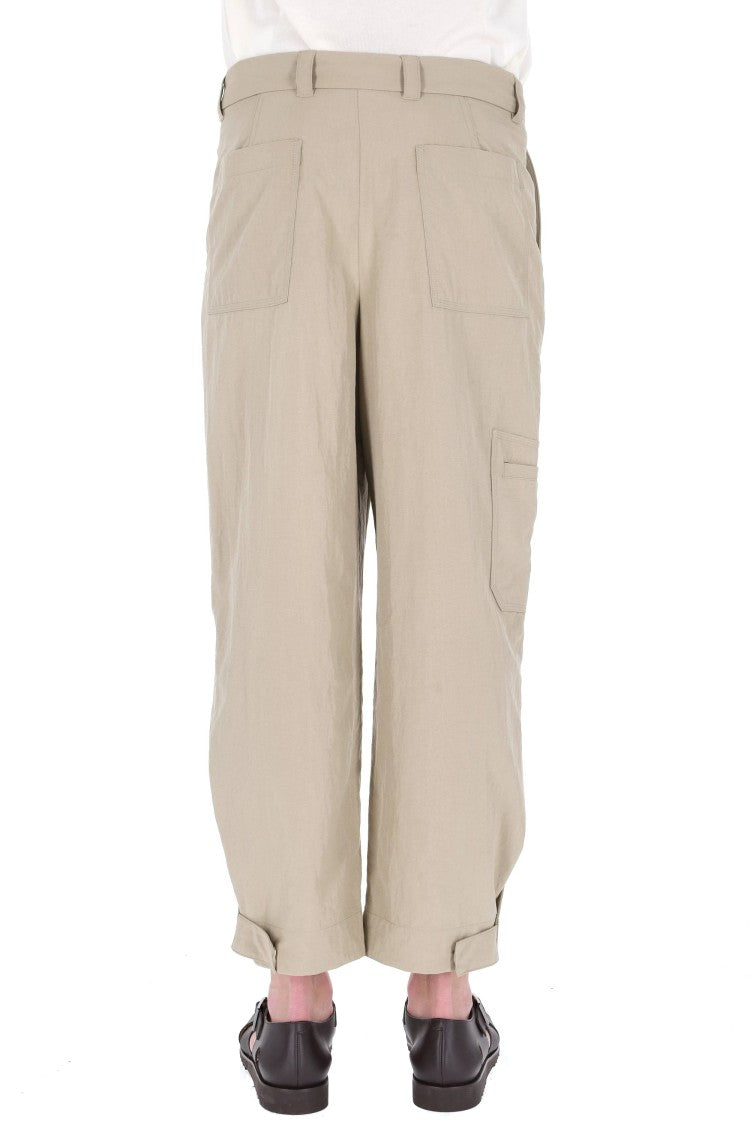 Maison Kitsuné Adjustable Hem Cropped Canvas Pants