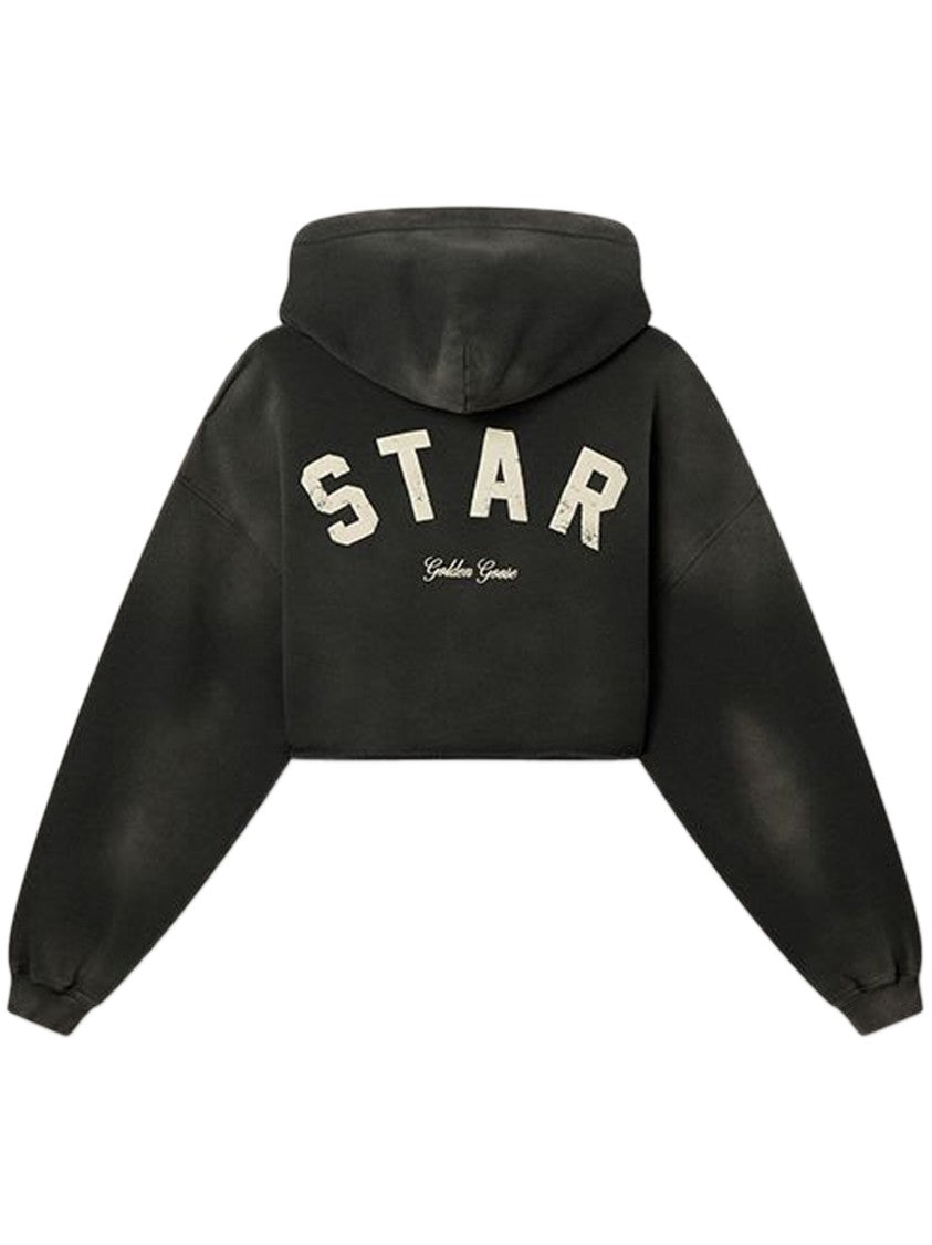 Golden Goose Cropped Hoodie With Voluminous Sleeves