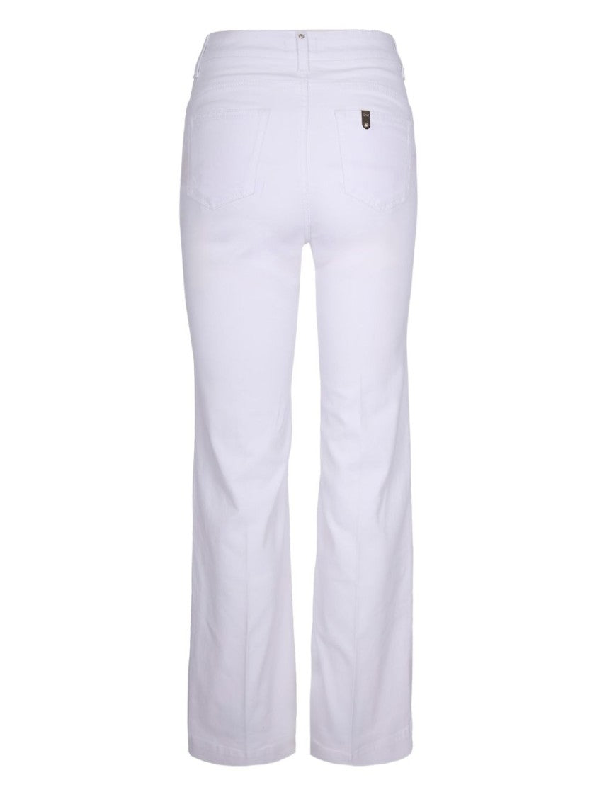 Liu Jo Straight-Leg White Jeans With Golden Button Accents