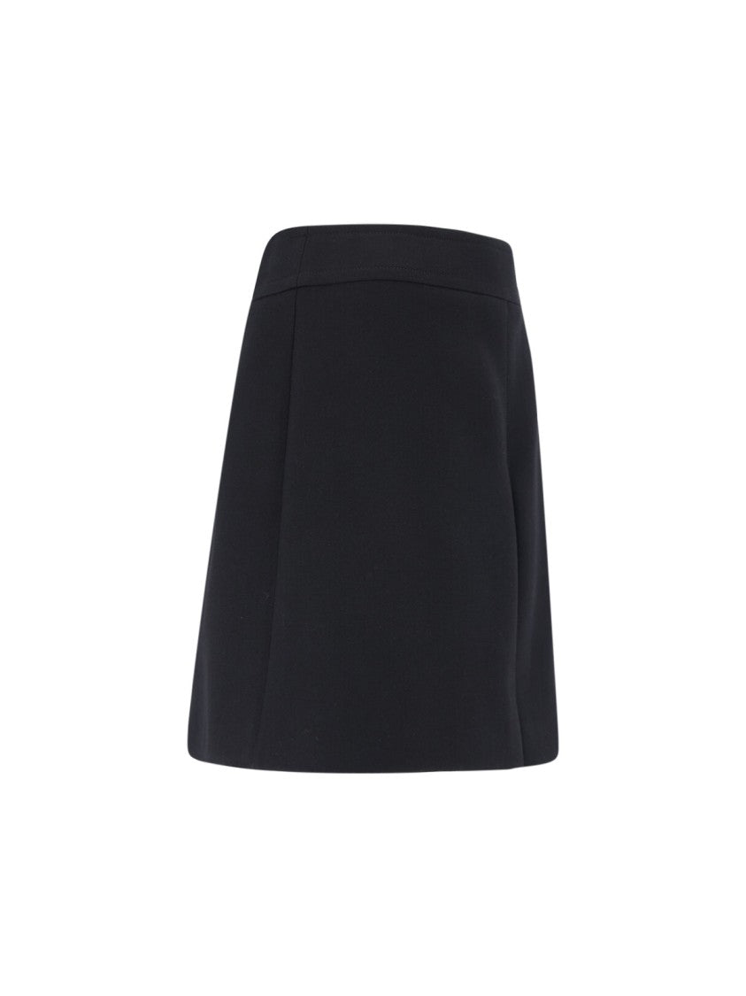 Céline High-Waisted Black Flared Mini Skirt With Flared Hem