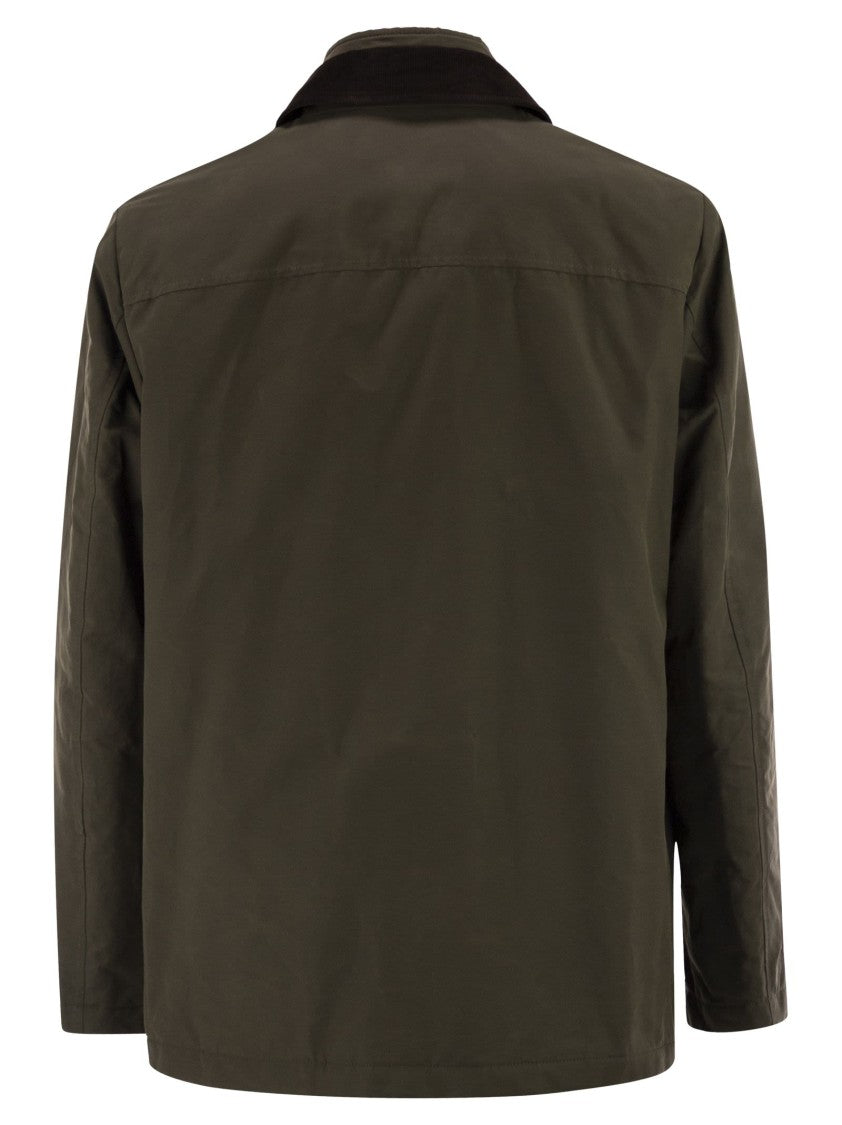 Fay Short Morning Raincoat In Cotton And Nylon Faille