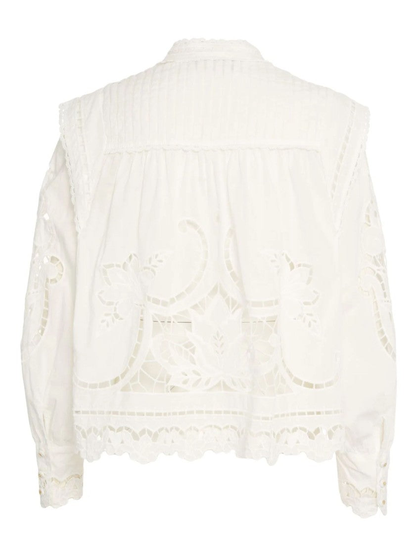 Farm Rio White Richelieu Embroidery Cotton Blouse