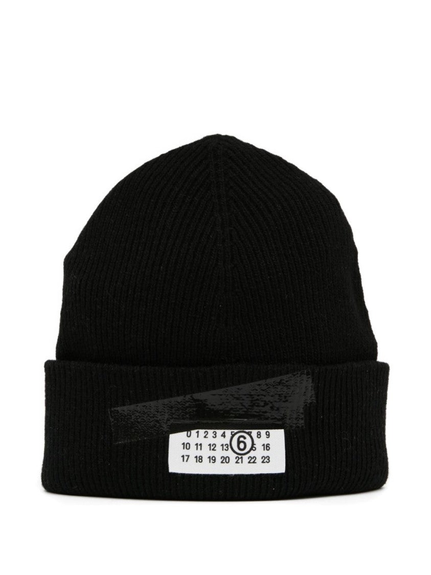 Mm6 By Maison Margiela Ribbed Knit Beanie Hat