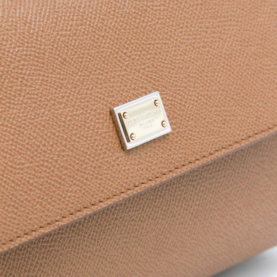 Dolce & Gabbana Brown Leather Sicily Top Handle Bag