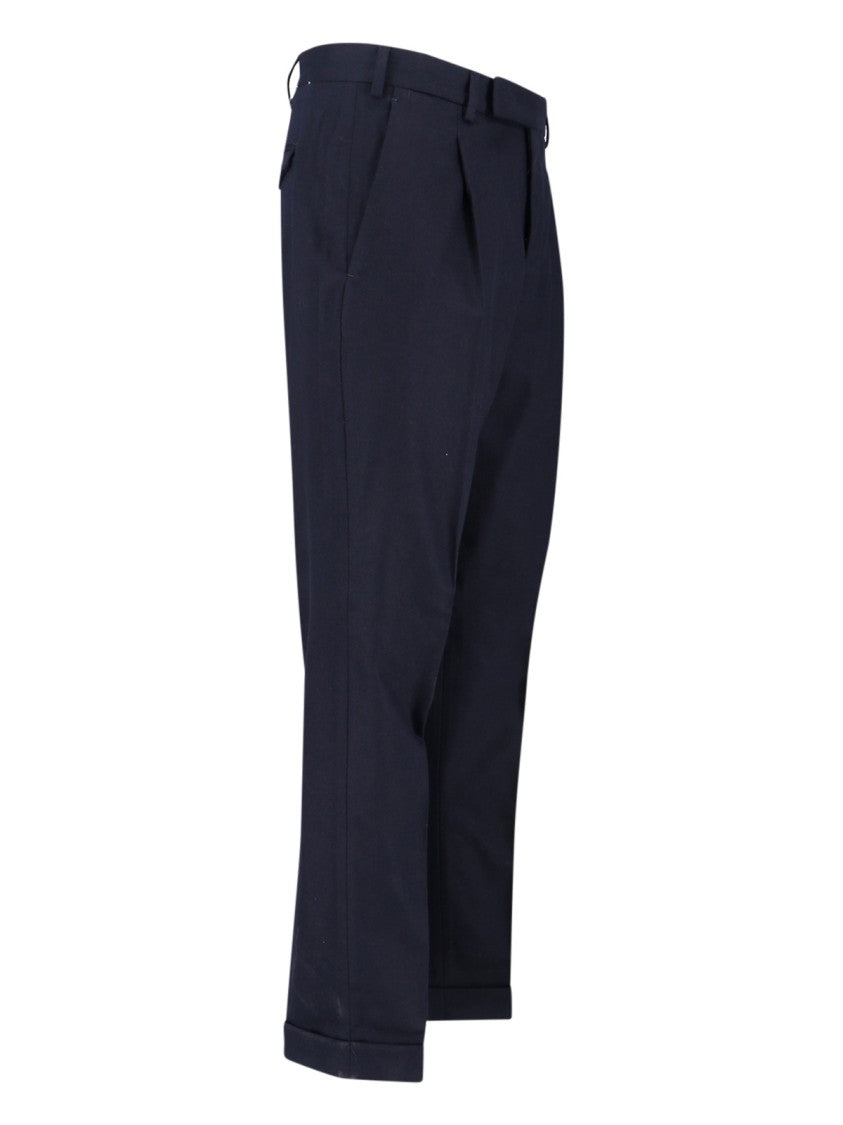 Pt Torino Blue Virgin Wool And Cashmere Trouser