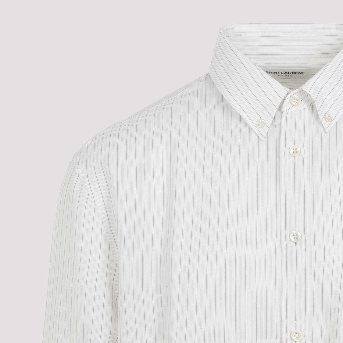 Saint Laurent Beige Grey Black Silk Shirt