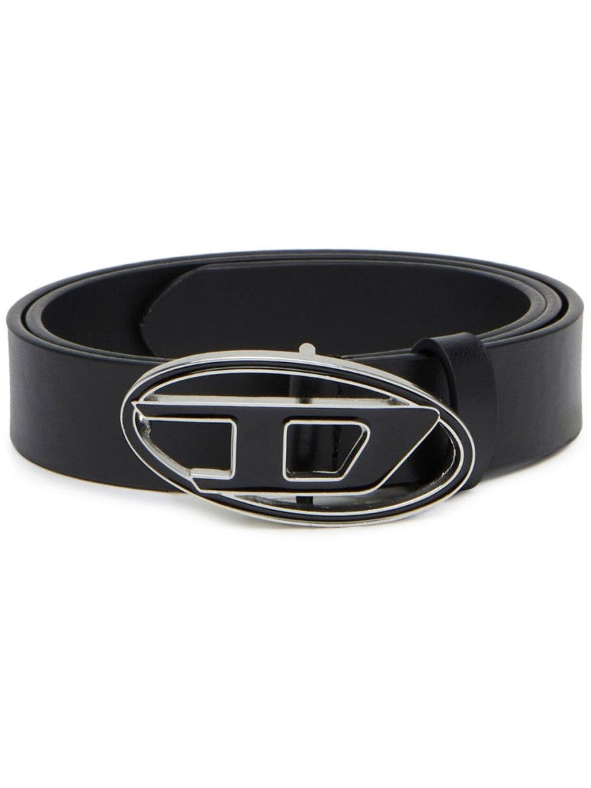 Diesel Black Belt With Oval Buckle