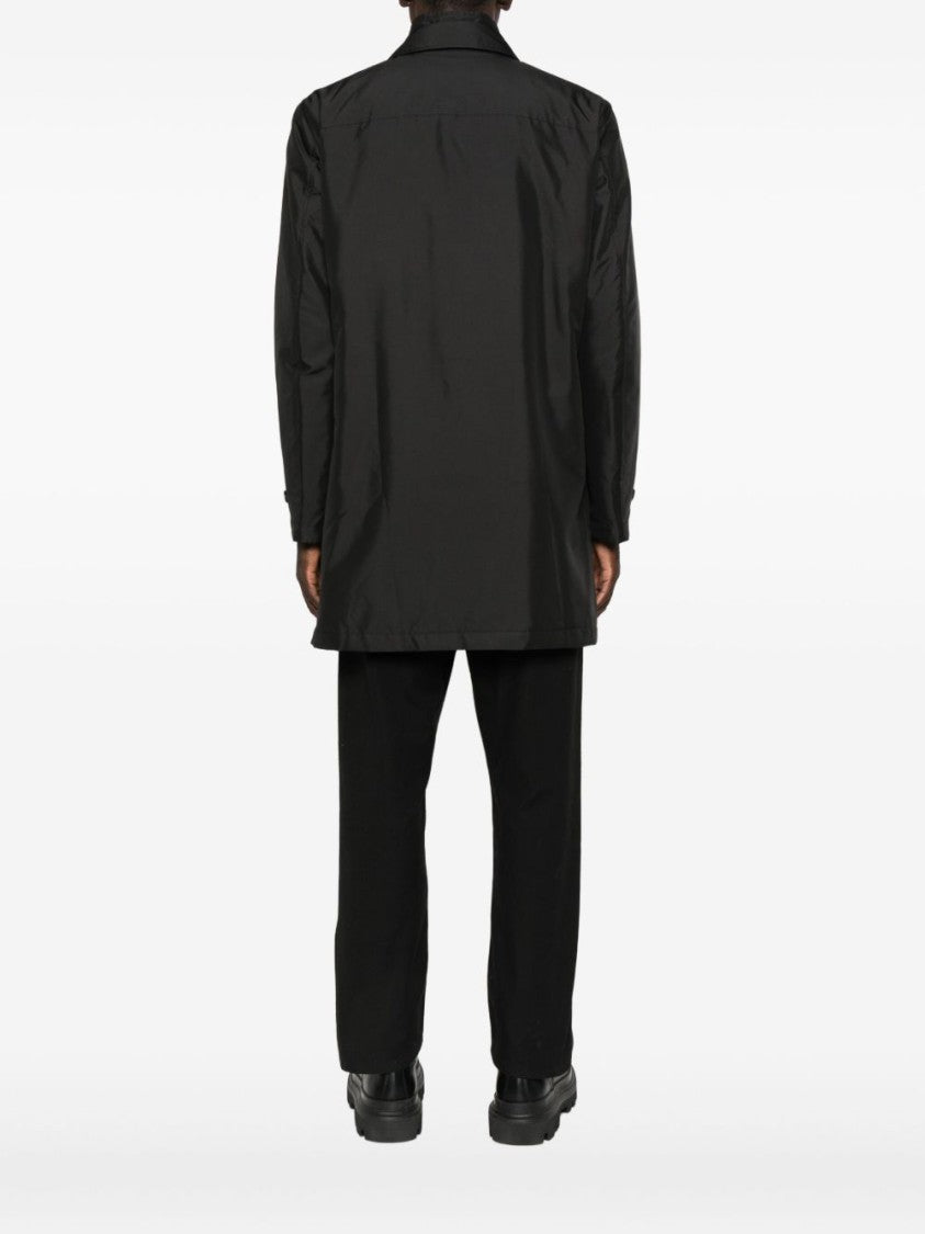 Fay Modern Black Coat With Concealed Zipper