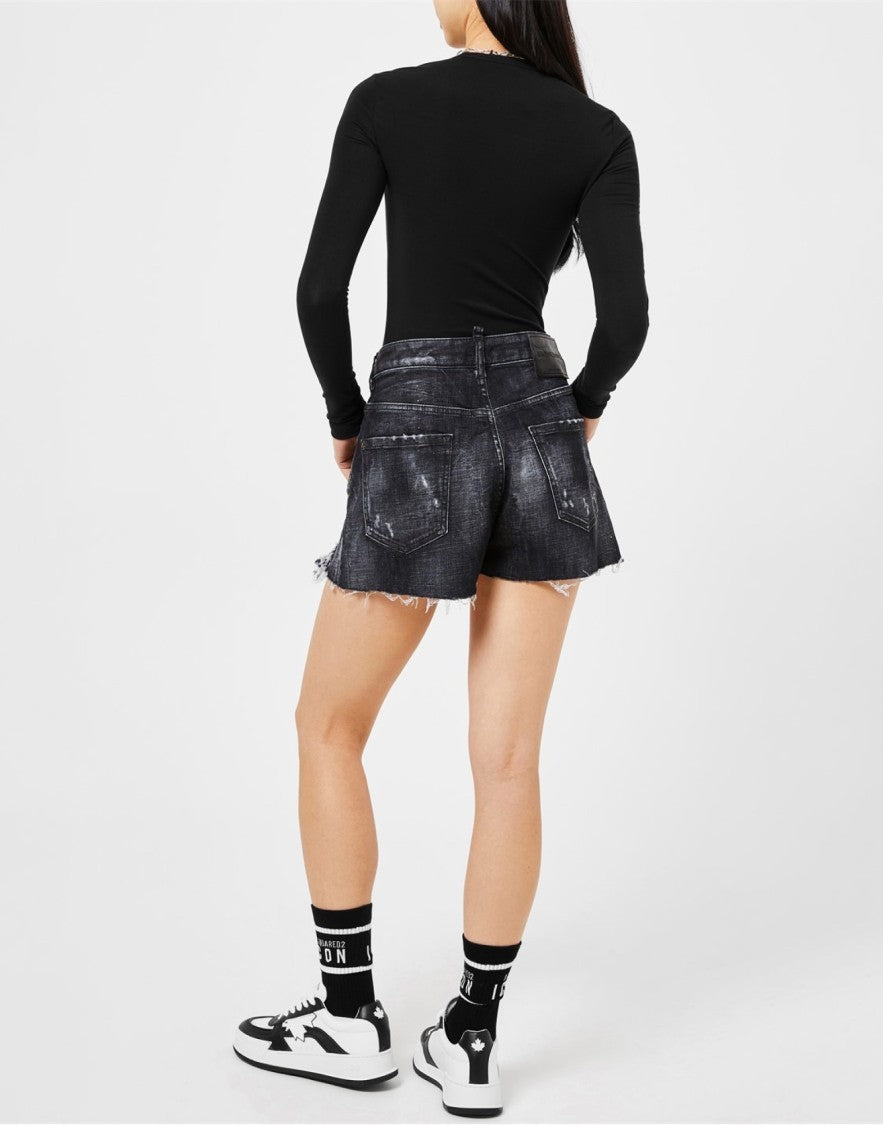 Dsquared2 Raw Cut Baggy Denim Shorts