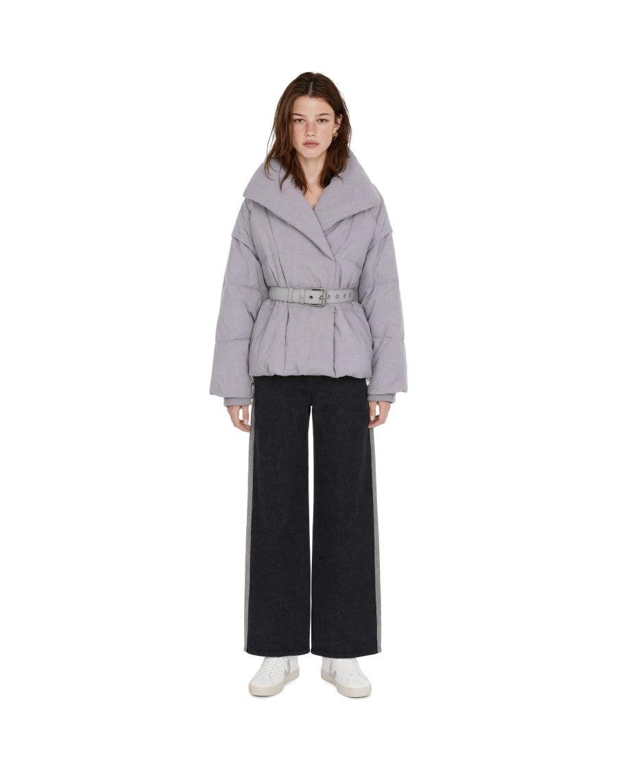 Patrizia Pepe Short Padded Jacket With Wide Shawl Collar