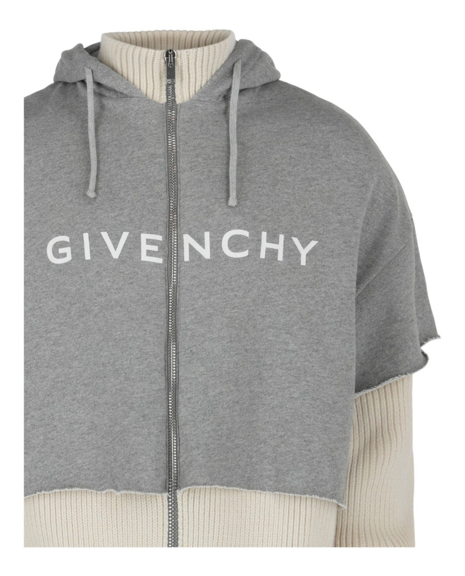Givenchy Layered Zip-Up Logo Sweater