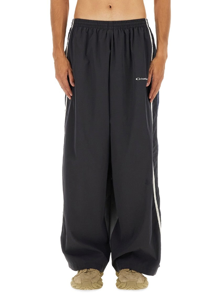Balenciaga Wide-Leg Tracksuit Pants With Color-Block Design