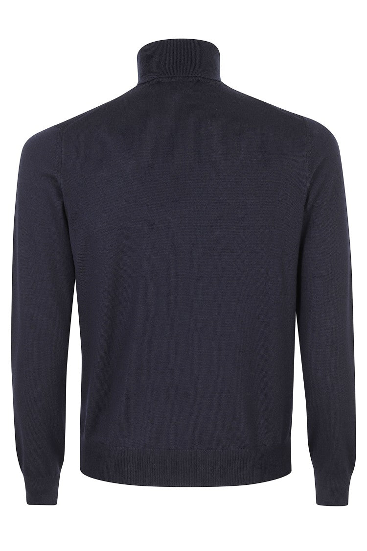 Tagliatore High Neck Long-Sleeve Sweater In Deep Blue