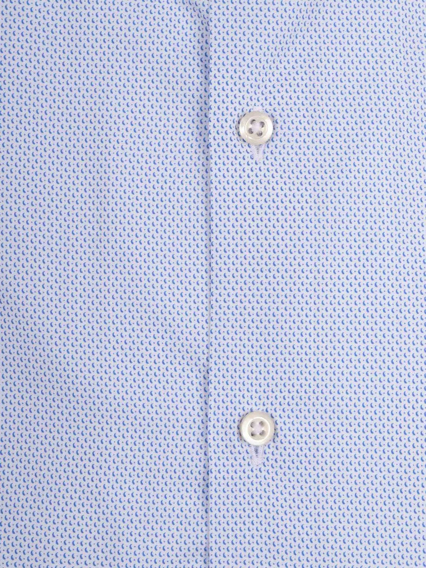 Sartoria Del Campo-Sonrisa Light Blue Micro Pattern Casual Shirt