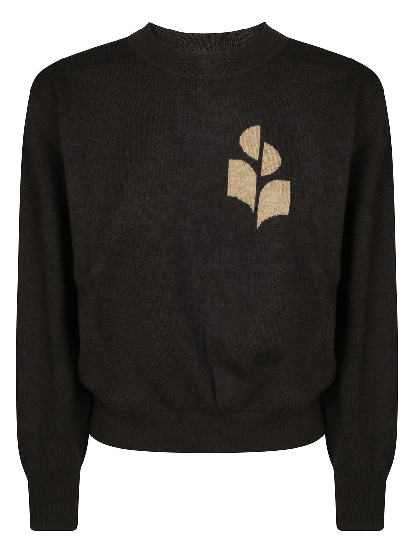 Isabel Marant Marisansgz Cropped Abstract Motif Knit Sweater