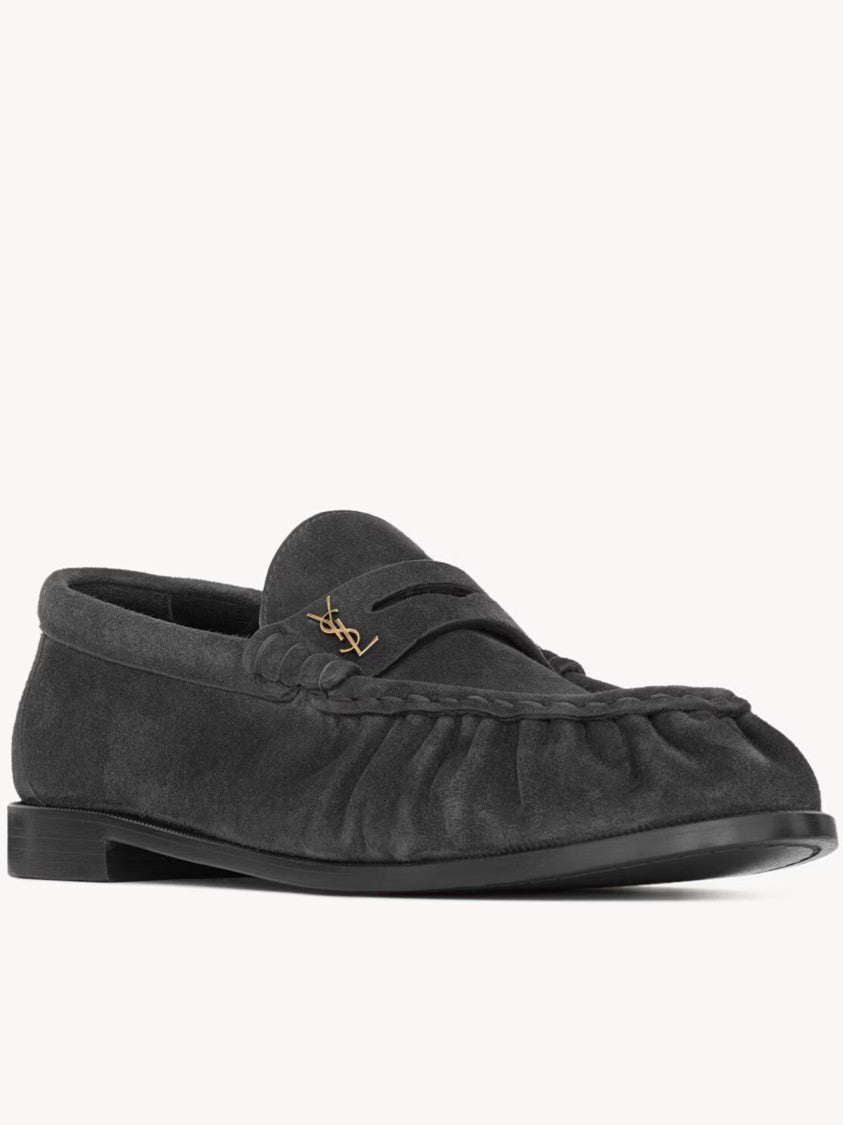 Saint Laurent Grey Le Loafer 15 Suede Loafers