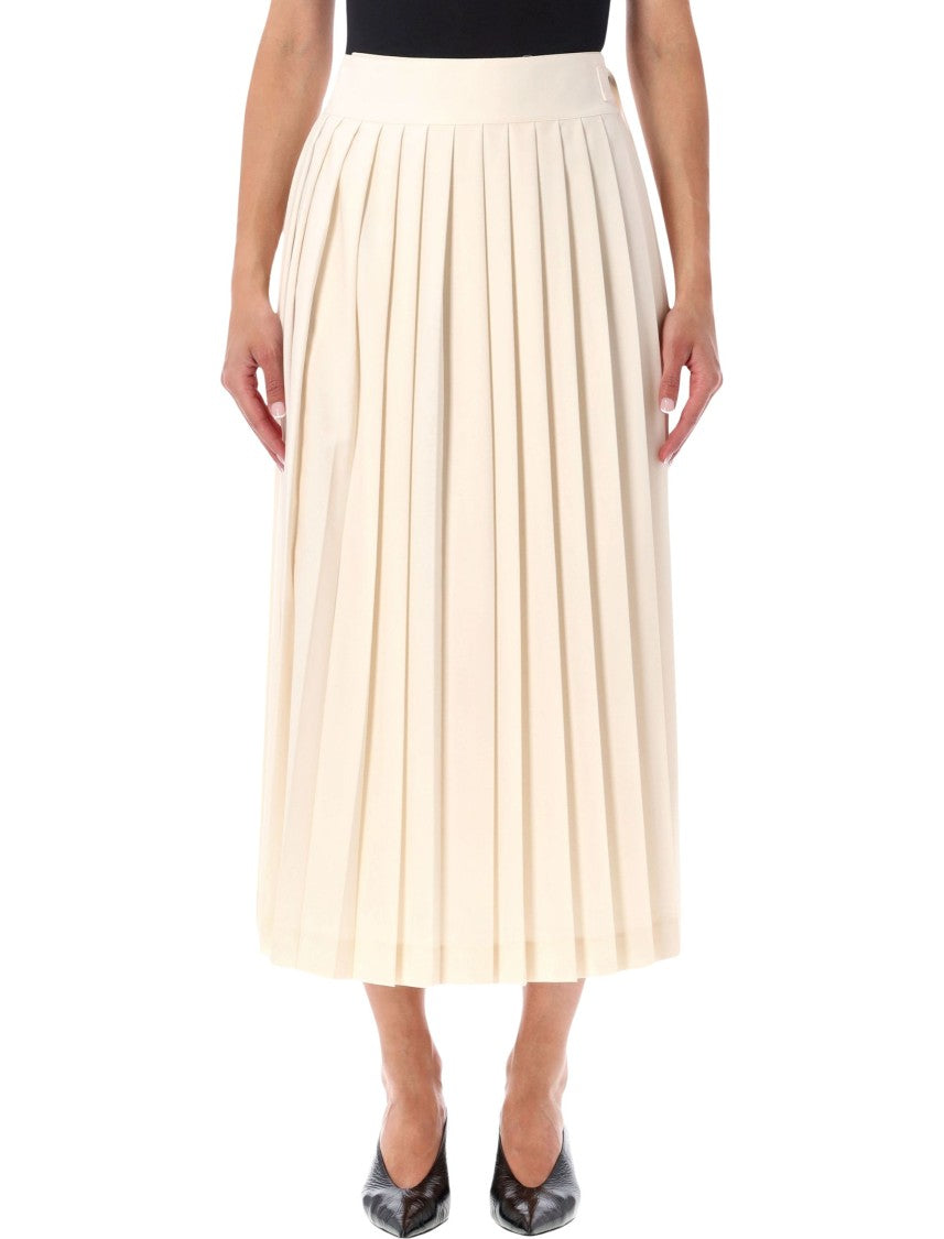 Róhe Plisse Wrap Wool-Blend Midi Skirt