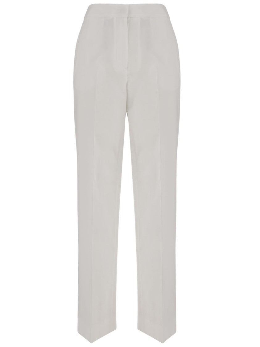 Ql2 Tailored Wide-Leg Cotton Trousers With Concealed Closure
