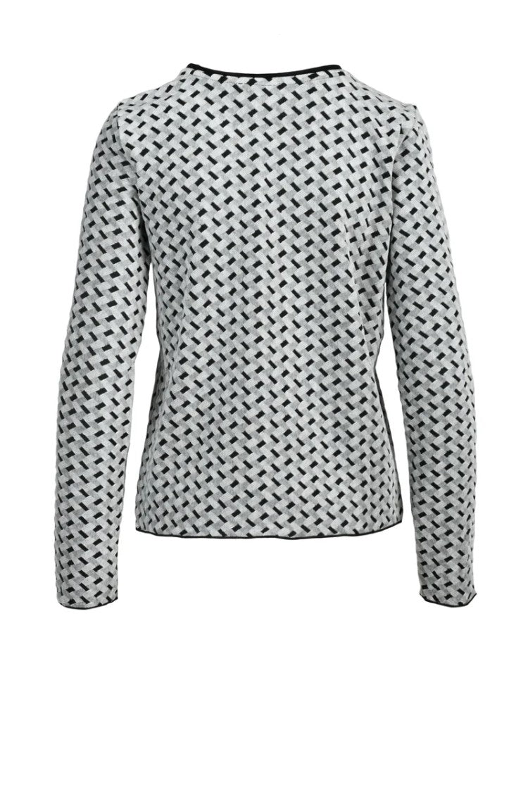 Emporio Armani Grey/Black Chenille Cotton Polyester Men's Sweatshirt