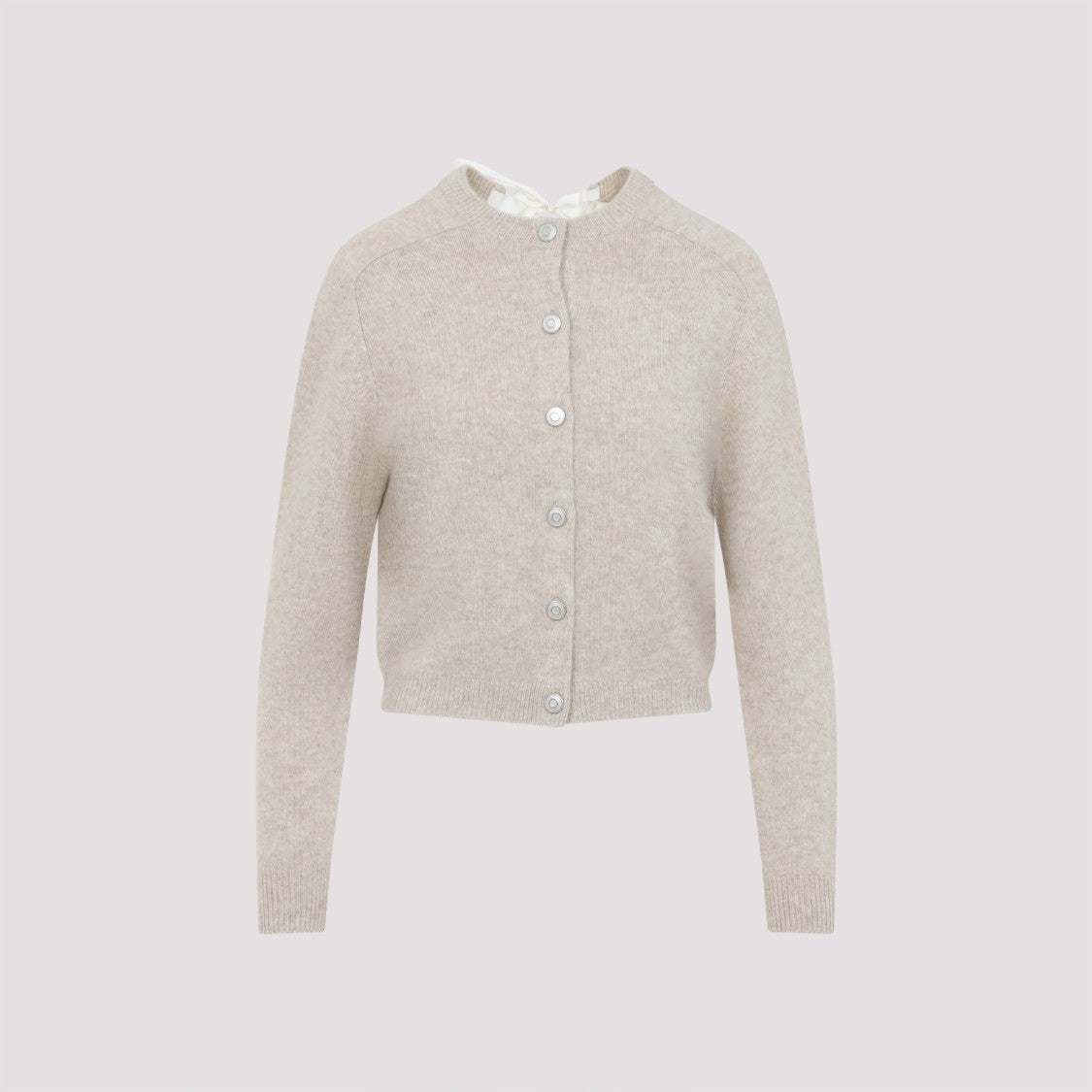 Carven Knit Beige Cashmere Cardigan