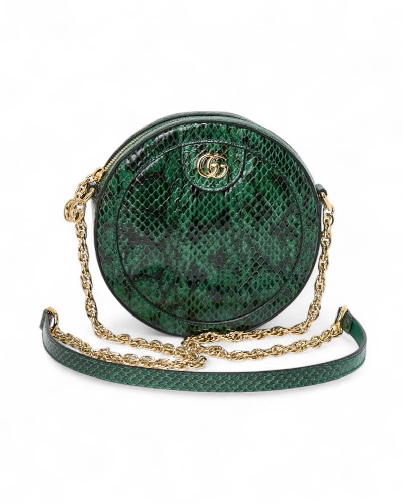Gucci Round Gg Marmont Green Python