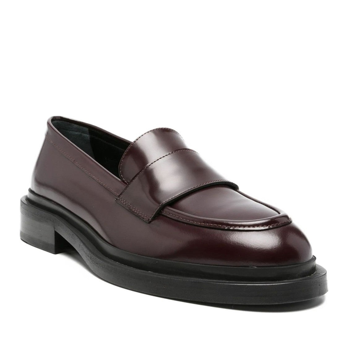 Adrianna Feretti Red Polished Penny Strap Leather Loafers