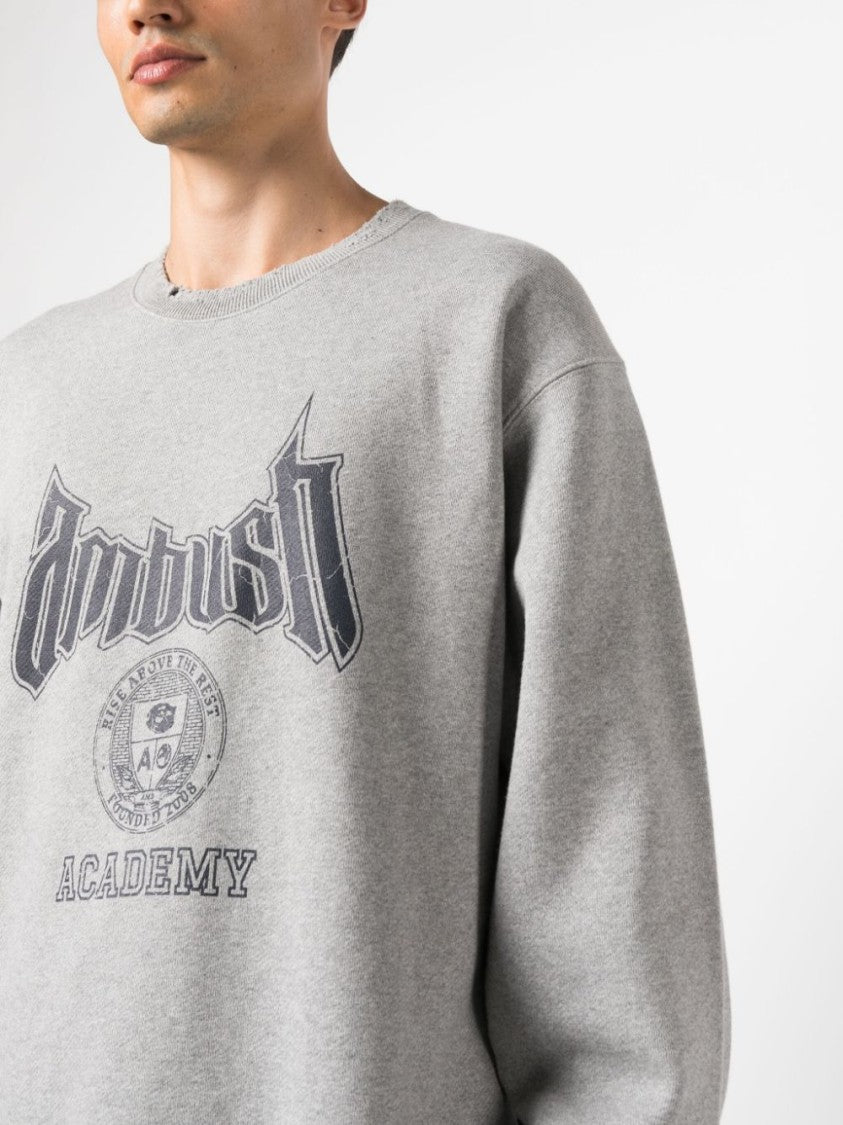 Ambush Heather Grey Academy Graphic Cotton Sweatshirt