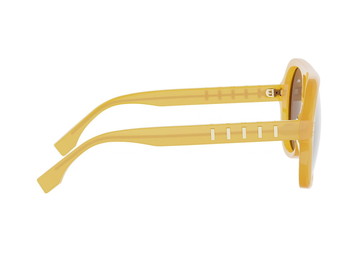 Fendi Fe40232i Mustard Yellow Oversized Aviator Sunglasses