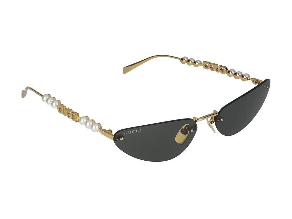Gucci Gold Pearl Accents Cat-Eye Sunglasses