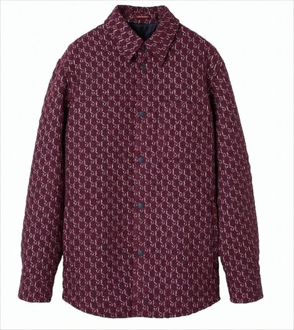 Gucci Patterned Burgundy Wool-Blend Shirt
