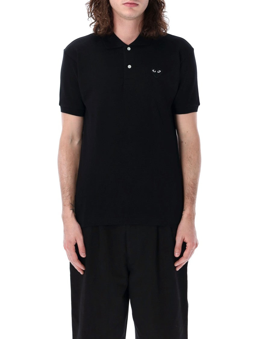 Comme Des Garçons Black Heart Patch Polo Shirt