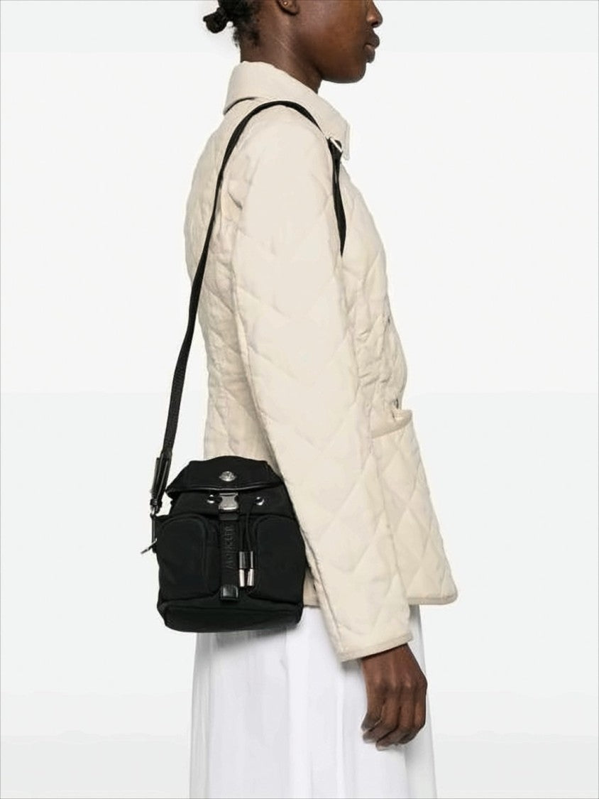 Moncler Compact Black Backpack With Metallic Buckle