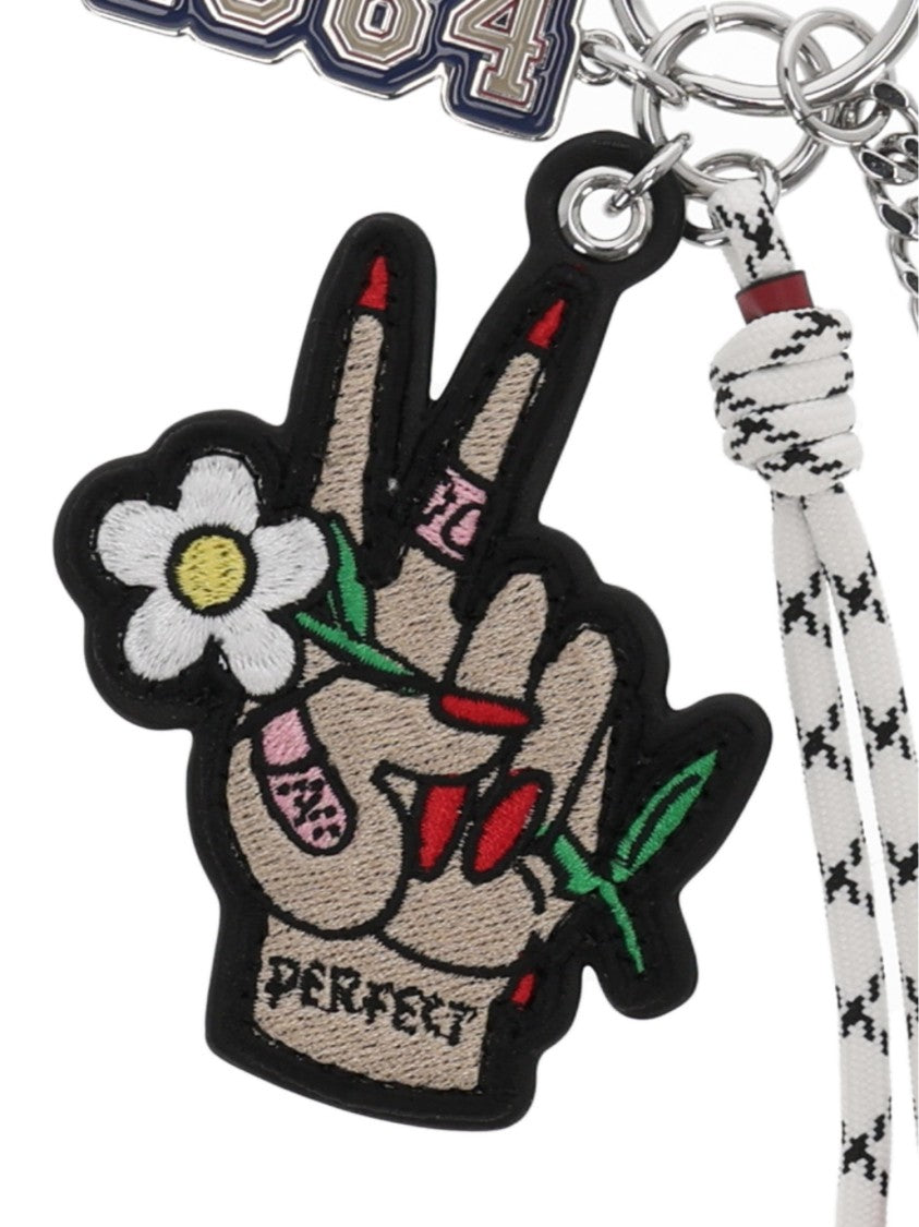 Marc Jacobs The Cluster Charm Peace Sign Keychain