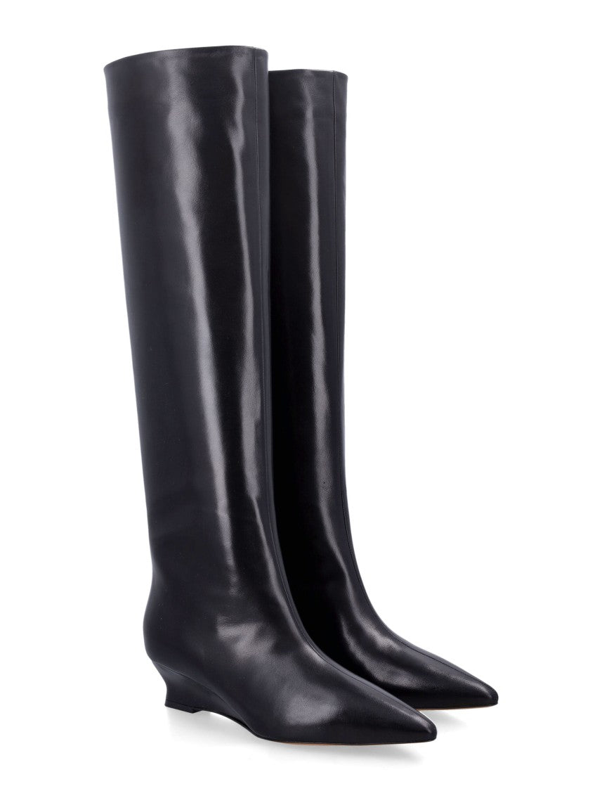 Le Monde Béryl Camille Tall Glossy Pointed Wedge Boots