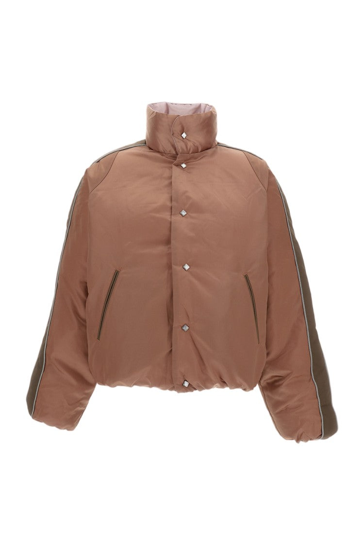 Tanaka Reversible Quilted Bomber Jacket With High Collar And Zippered Pockets