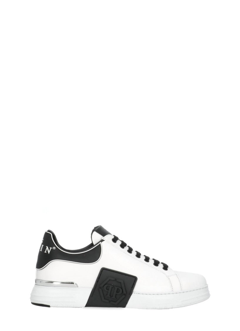 Philipp Plein White Phantom Metal Accent Sneakers