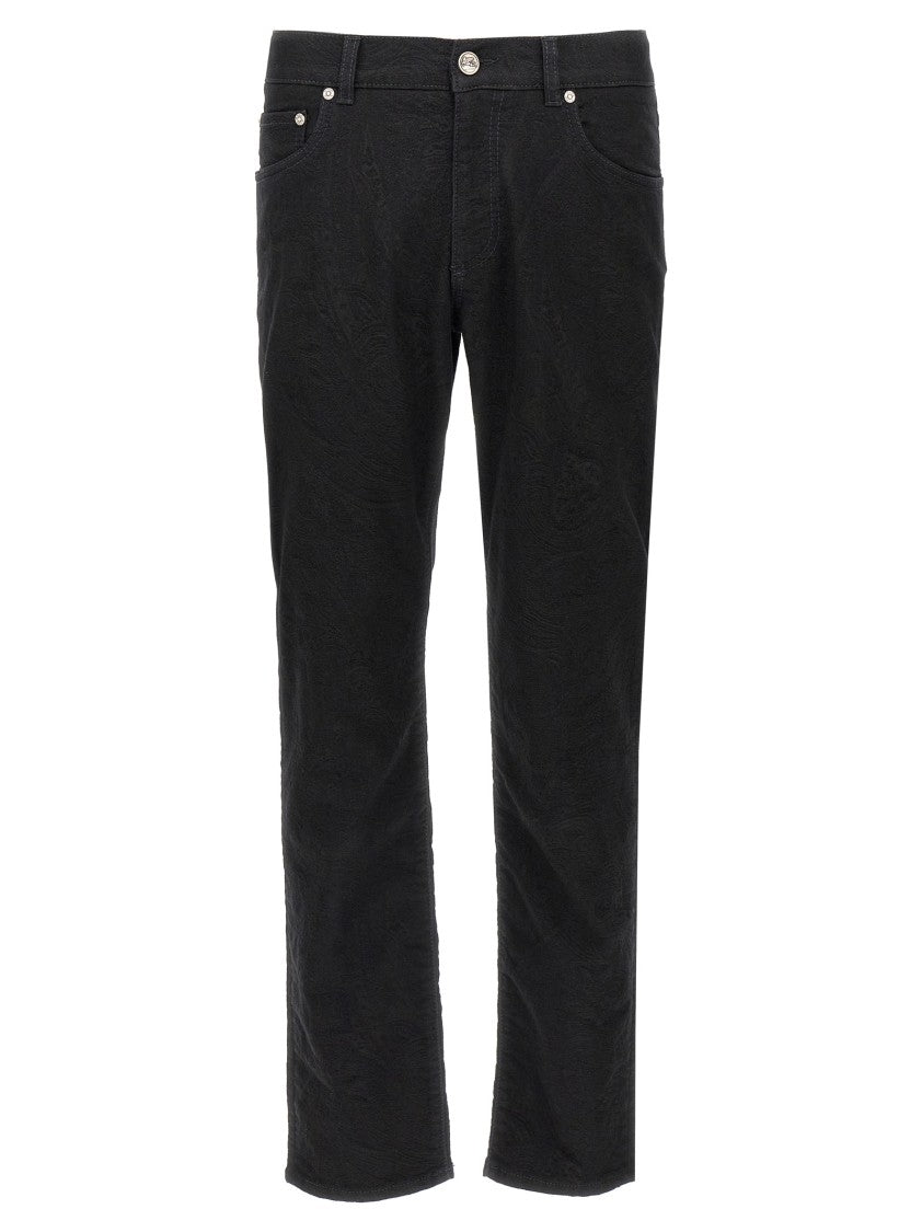 Etro Jacquard Denim Jeans With Functional Pocket Design