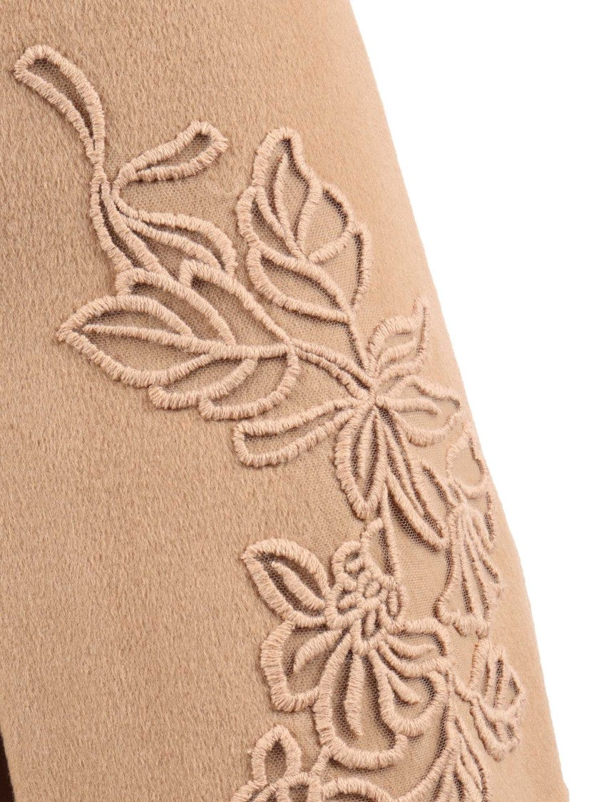 Ermanno Scervino Textured Wool Blend Mini Skirt With Applique Detail