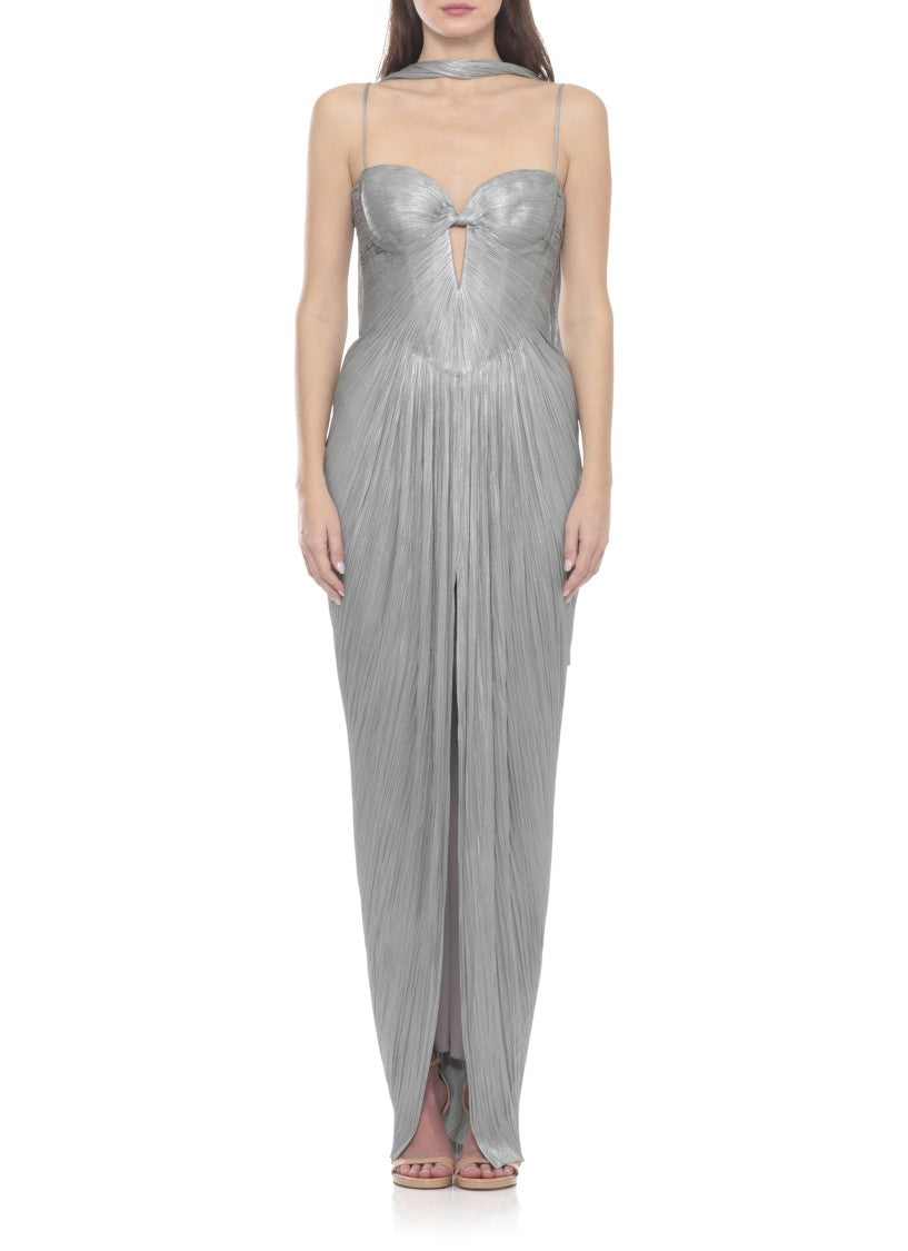 Maria Lucia Hohan Sophisticated Silk Evening Dress With Pleated Design