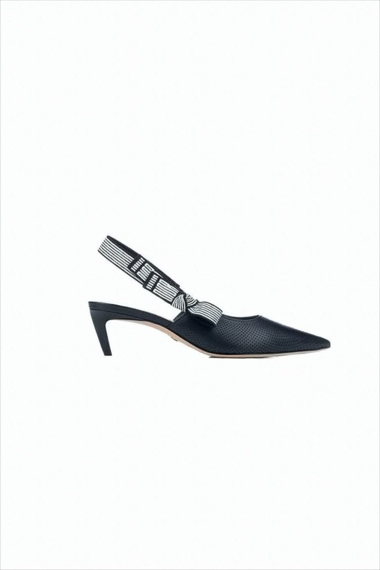 Christian Dior Perforated Leather Pump With Slingback Strap