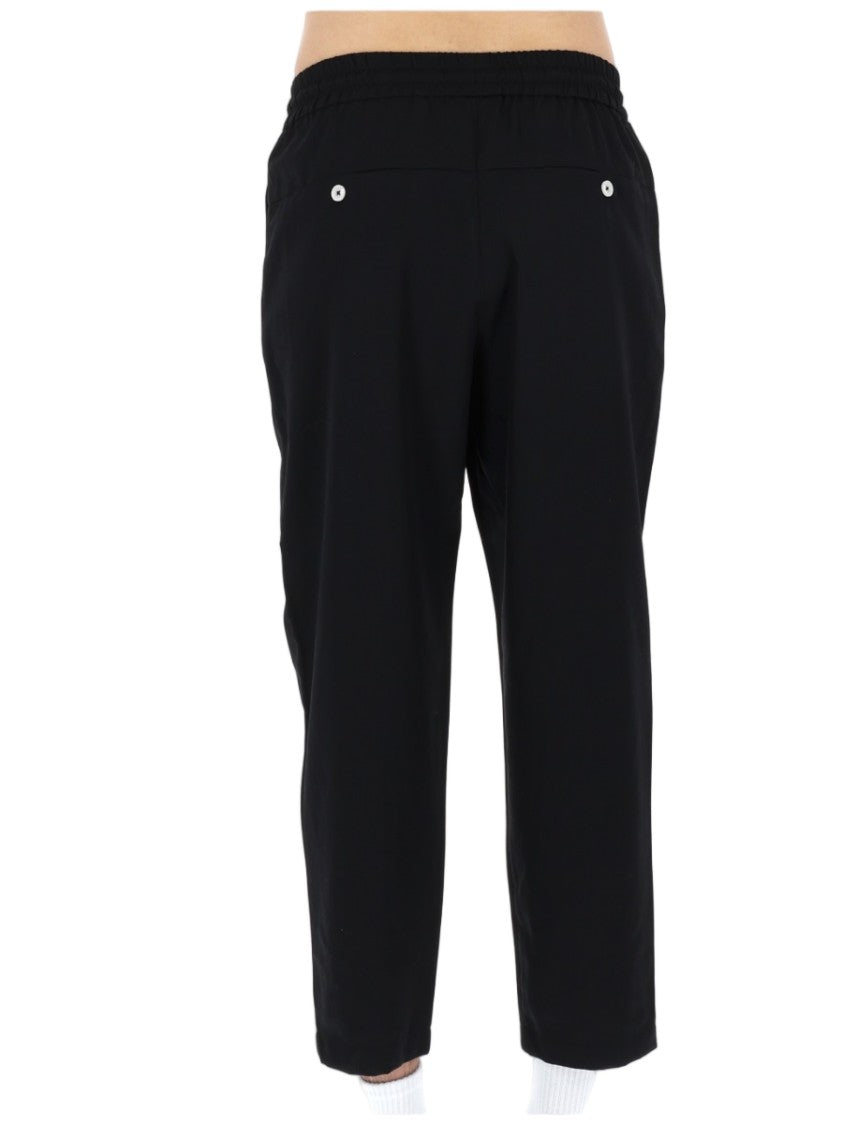 Drôle De Monsieur Relaxed Fit Cropped Pants With Tapered Leg And Contrasting Drawstring