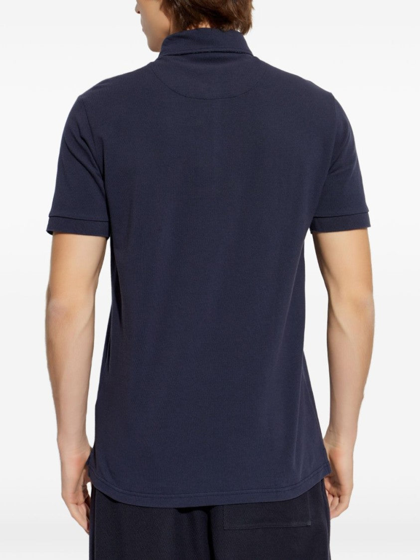 Etro Navy Polo Shirt With Classic Collar